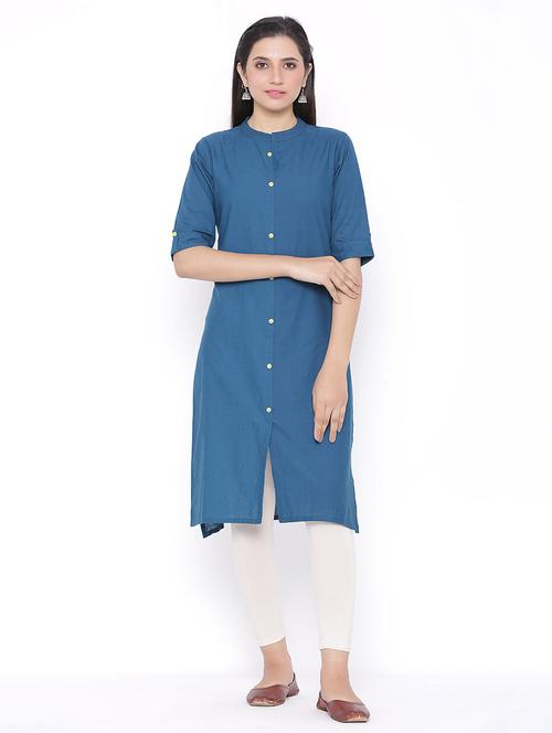 solid straight kurta - 17557736 - Standard Image - 1