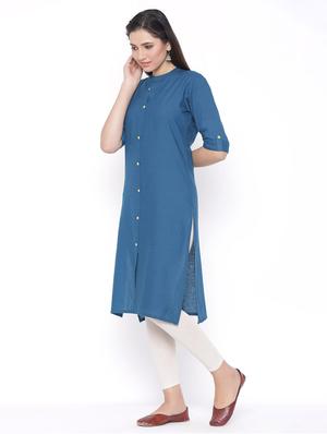 solid straight kurta - 17557736 - Standard Image - 2