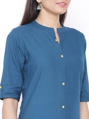 solid straight kurta - 17557736 - Standard Image - 4