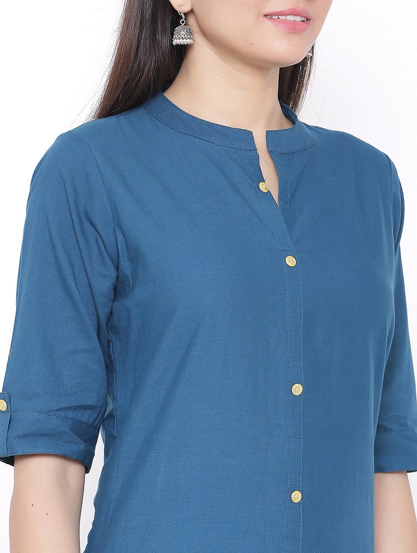 solid straight kurta - 17557736 - Zoom Image - 4