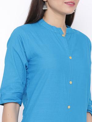 solid straight kurta - 17557737 - Standard Image - 4