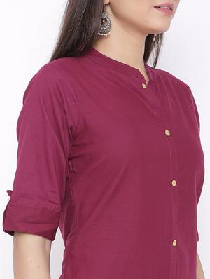 solid straight kurta - 17557738 - Standard Image - 4