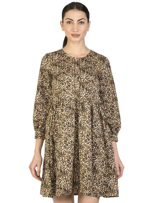 round neck animal a-line dress - 17557742 - Standard Image - 1