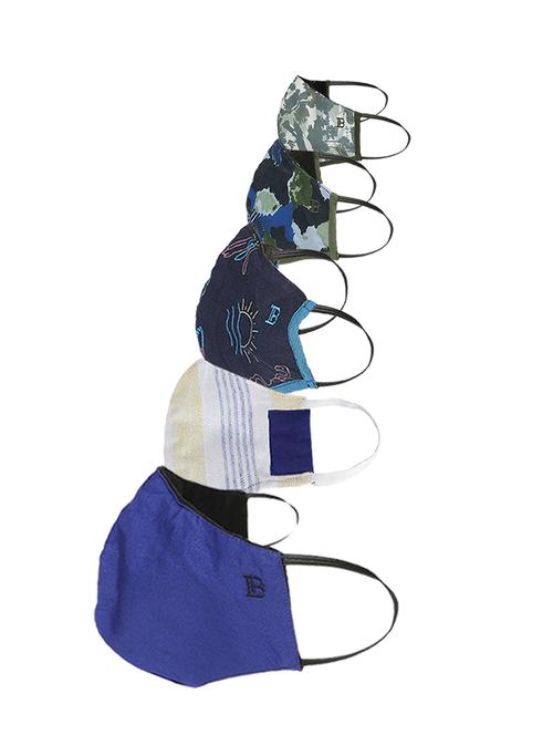 multi colored cotton anti-pollution men mask (pack of 5) - 17558097 - Standard Image - 1