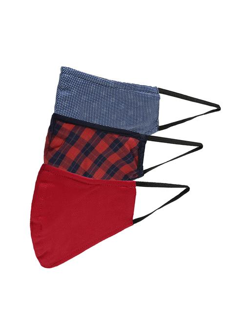 multi colored cotton anti-pollution men mask (pack of 3) - 17558113 - Standard Image - 1