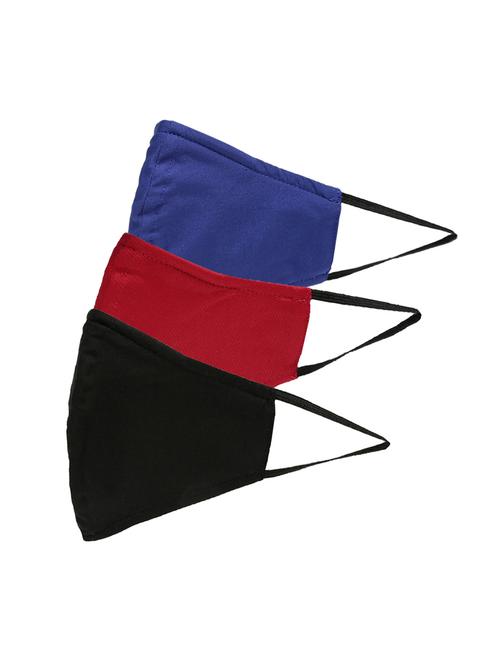 multi colored cotton anti-pollution men mask (pack of 3) - 17558116 - Standard Image - 1