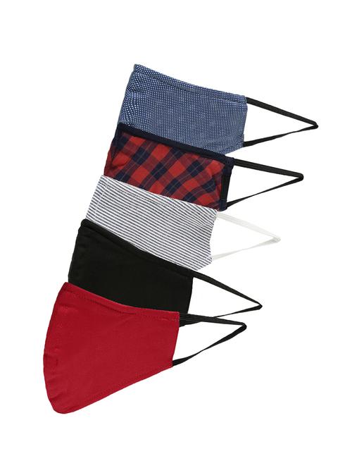 multi colored cotton anti-pollution men mask (pack of 5) - 17558118 - Standard Image - 1