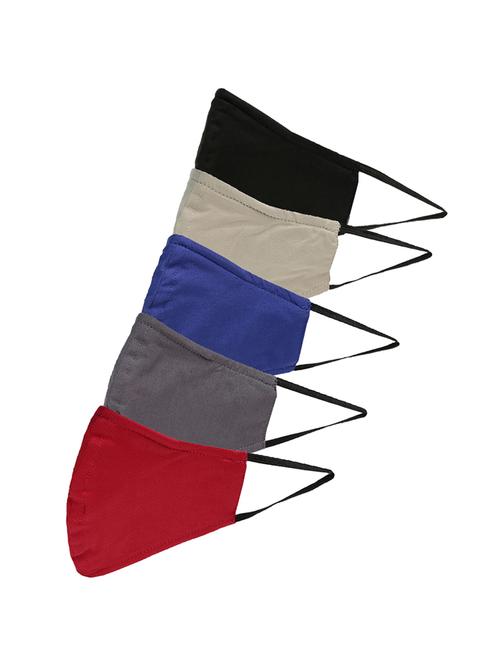 multi colored cotton anti-pollution men mask (pack of 5) - 17558121 - Standard Image - 1
