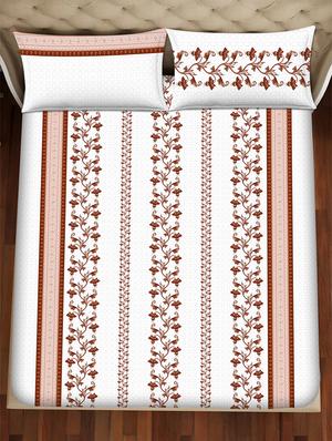 barcelona double bedsheet set super king size 250 tc cotton brown colour - 17558124 - Standard Image - 3