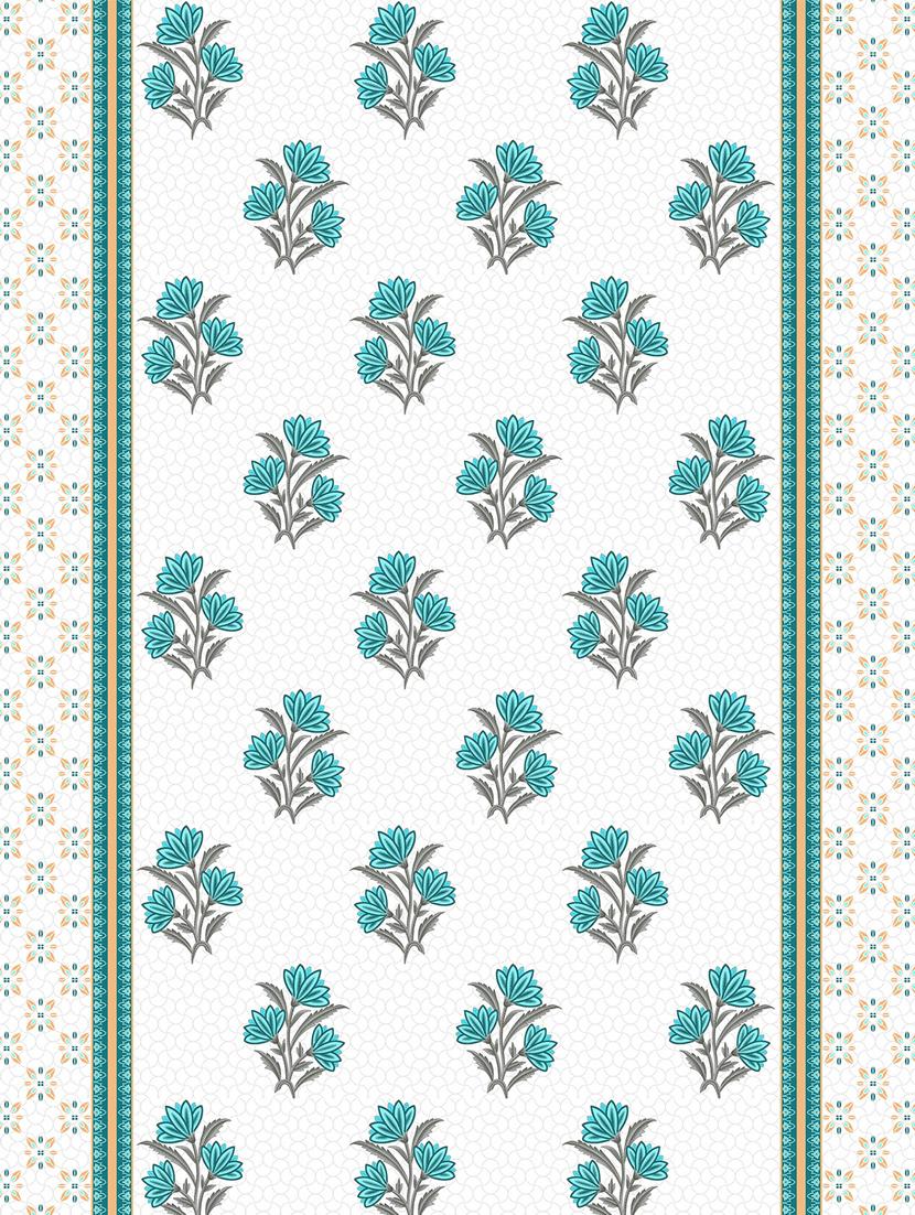 barcelona double bedsheet set super king size 250 tc cotton blue colour - 17558126 - Zoom Image - 4