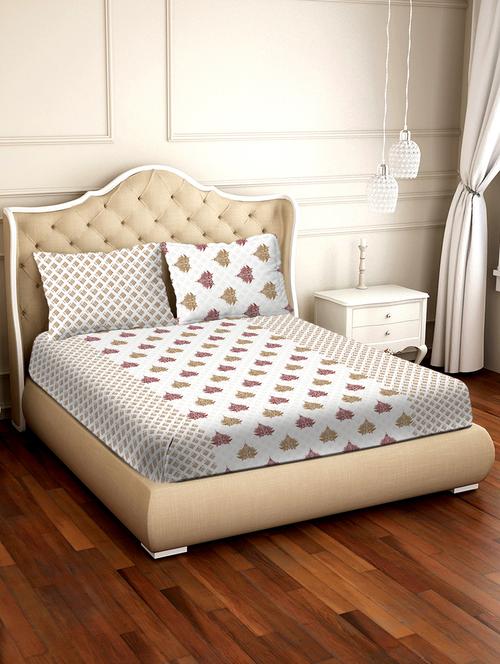 barcelona double bedsheet set super king size 250 tc cotton multi colour - 17558131 - Standard Image - 1