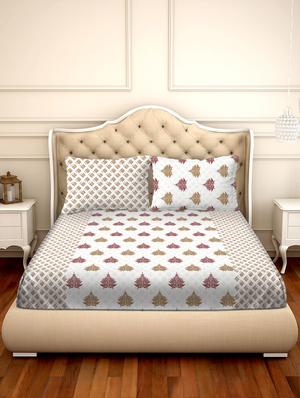 barcelona double bedsheet set super king size 250 tc cotton multi colour - 17558131 - Standard Image - 2