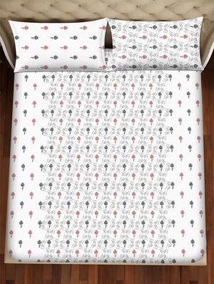 barcelona double bedsheet set super king size 250 tc cotton grey colour - 17558137 - Standard Image - 3