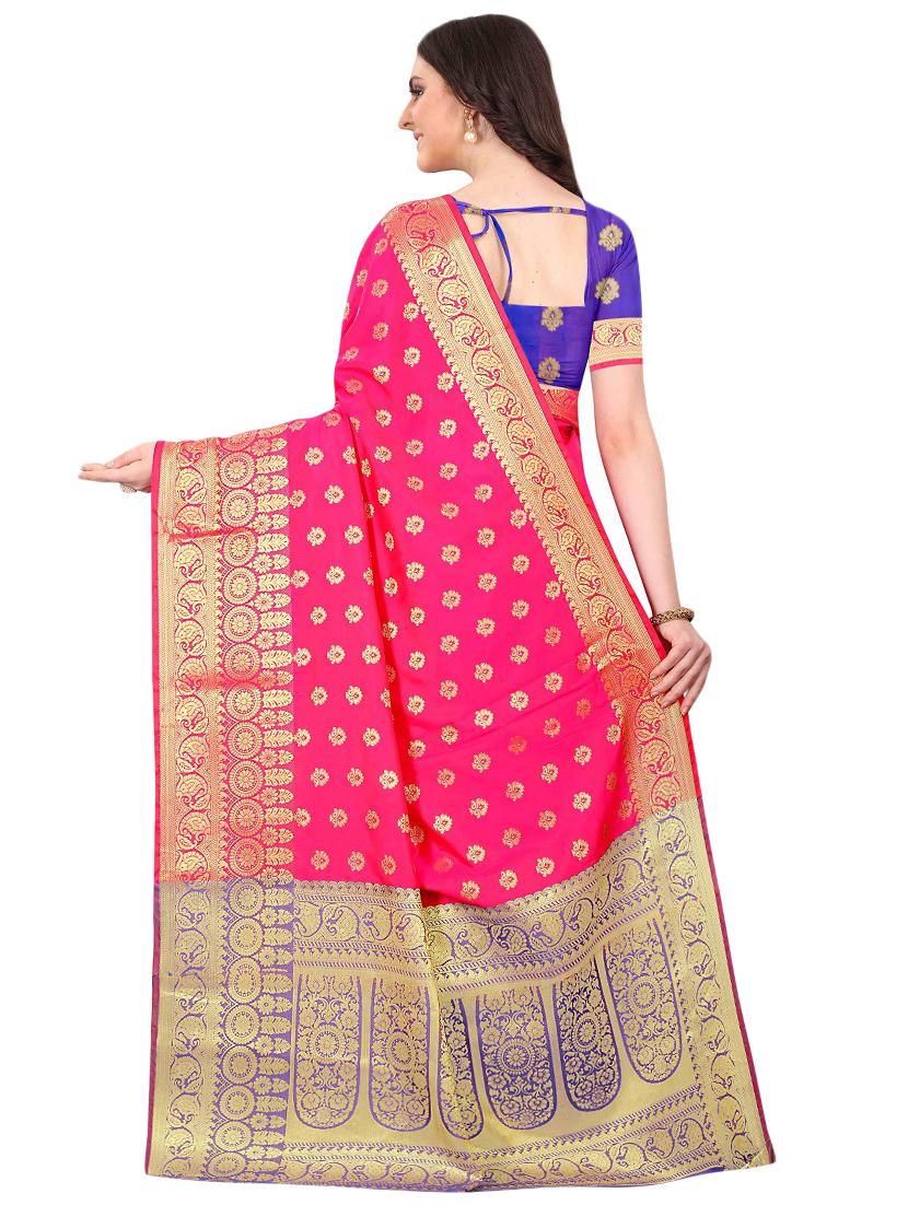 navy kanjivaram saree with blouse - 17558145 - Zoom Image - 2