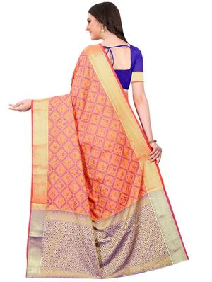 navy kanjivaram saree with blouse - 17558147 - Standard Image - 2