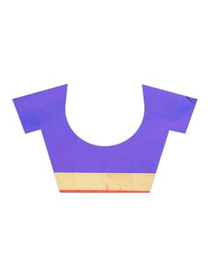 navy kanjivaram saree with blouse - 17558147 - Standard Image - 4