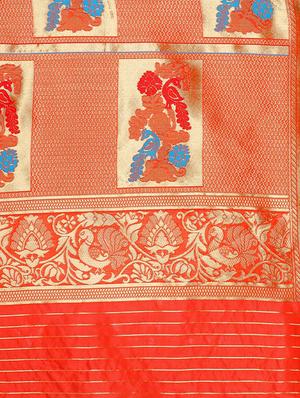 jacquard kanjivaram saree with blouse - 17558152 - Standard Image - 4