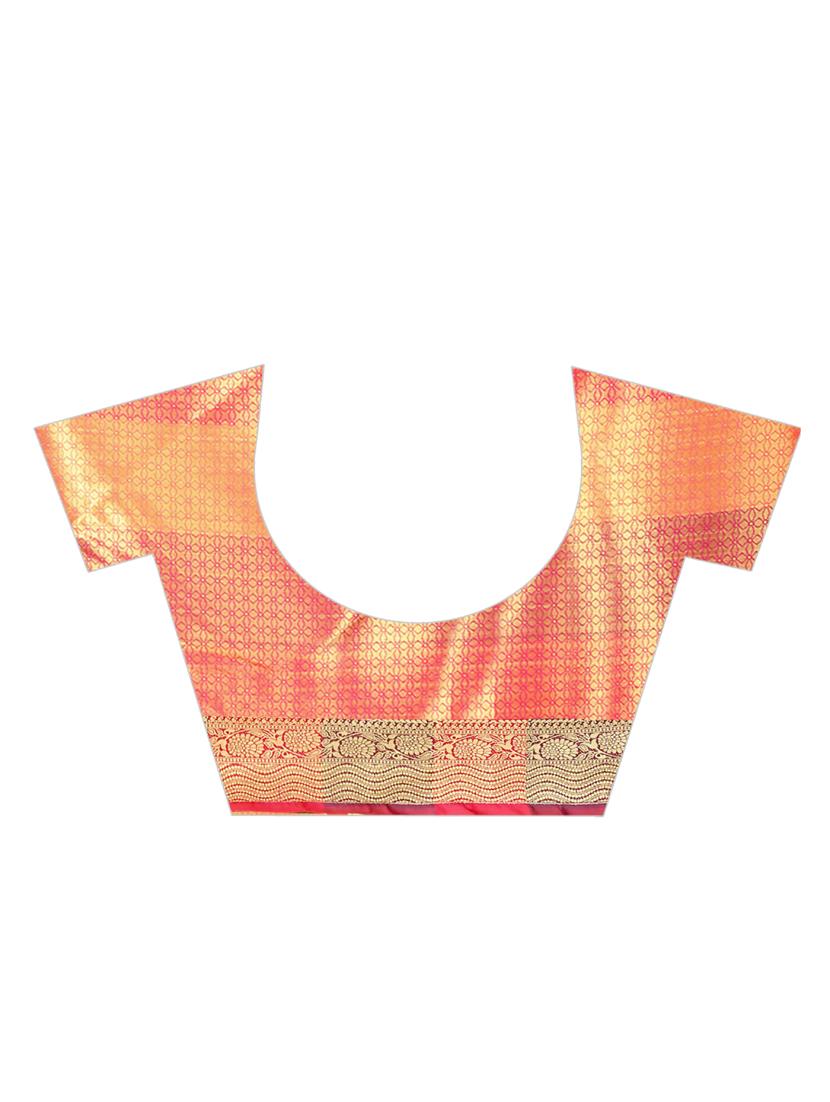 jacquard kanjivaram saree with blouse - 17558155 - Zoom Image - 4