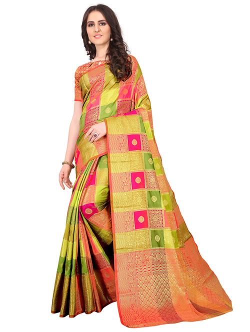 jacquard kanjivaram saree with blouse - 17558156 - Standard Image - 1