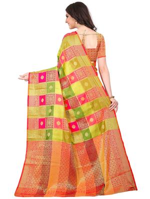 jacquard kanjivaram saree with blouse - 17558156 - Standard Image - 2
