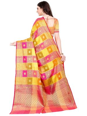 jacquard kanjivaram saree with blouse - 17558158 - Standard Image - 2