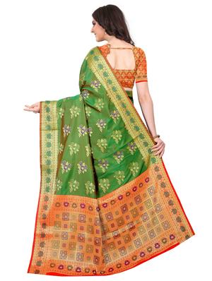 jacquard kanjivaram saree with blouse - 17558159 - Standard Image - 2