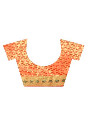 jacquard kanjivaram saree with blouse - 17558159 - Standard Image - 4