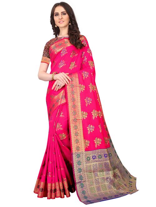 jacquard kanjivaram saree with blouse - 17558161 - Standard Image - 1