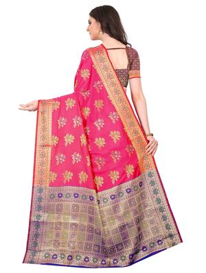jacquard kanjivaram saree with blouse - 17558161 - Standard Image - 2