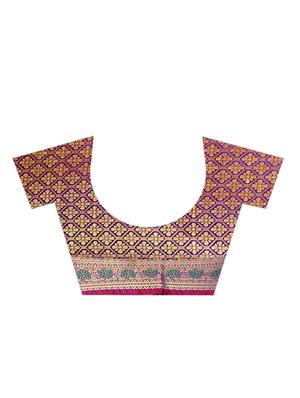 jacquard kanjivaram saree with blouse - 17558161 - Standard Image - 4