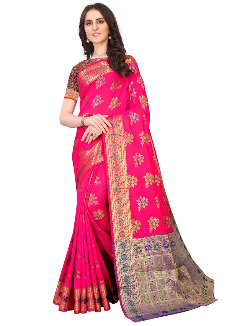 jacquard kanjivaram saree with blouse - 17558161 - Zoom Image - 1