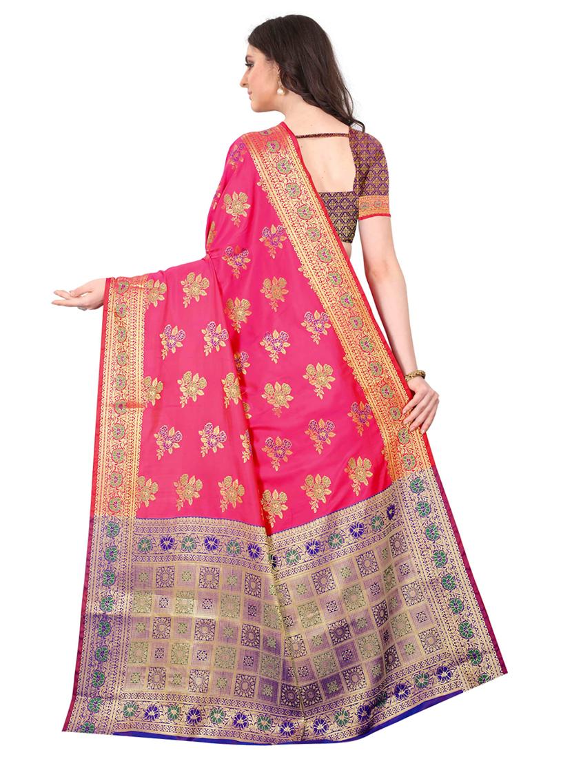 jacquard kanjivaram saree with blouse - 17558161 - Zoom Image - 2