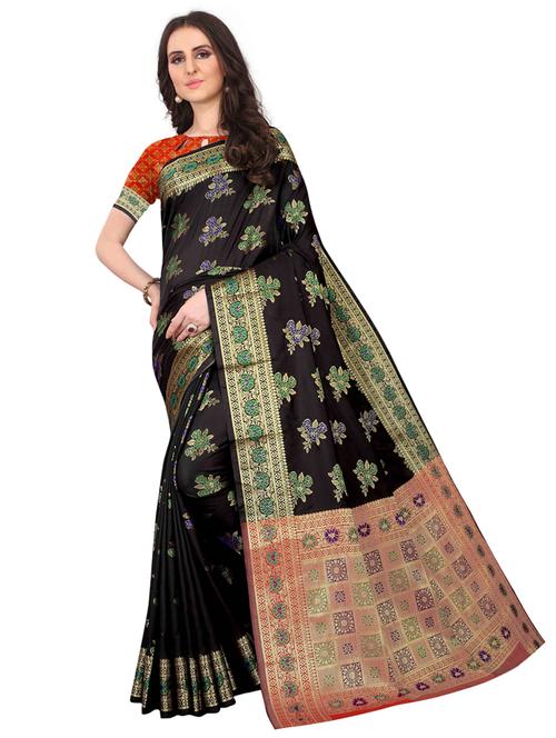 jacquard kanjivaram saree with blouse - 17558162 - Standard Image - 1