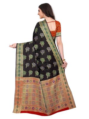 jacquard kanjivaram saree with blouse - 17558162 - Standard Image - 2