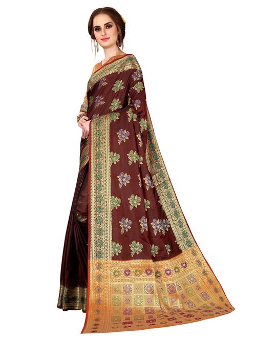 jacquard kanjivaram saree with blouse - 17558163 - Standard Image - 1