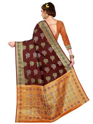 jacquard kanjivaram saree with blouse - 17558163 - Standard Image - 2