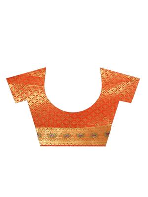 jacquard kanjivaram saree with blouse - 17558163 - Standard Image - 4