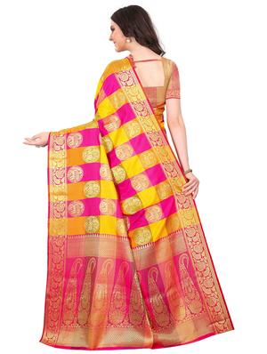 jacquard kanjivaram saree with blouse - 17558166 - Standard Image - 2
