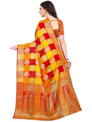 jacquard kanjivaram saree with blouse - 17558167 - Standard Image - 2