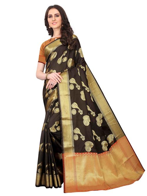 jacquard kanjivaram saree with blouse - 17558169 - Standard Image - 1