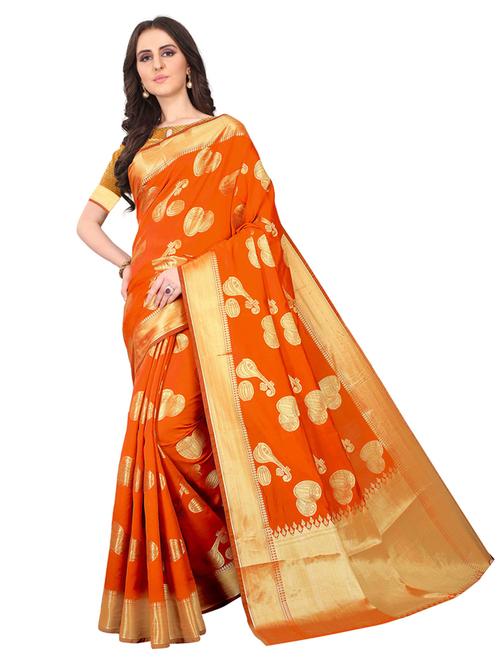 jacquard kanjivaram saree with blouse - 17558170 - Standard Image - 1