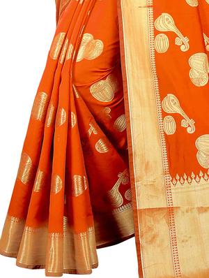 jacquard kanjivaram saree with blouse - 17558170 - Standard Image - 3