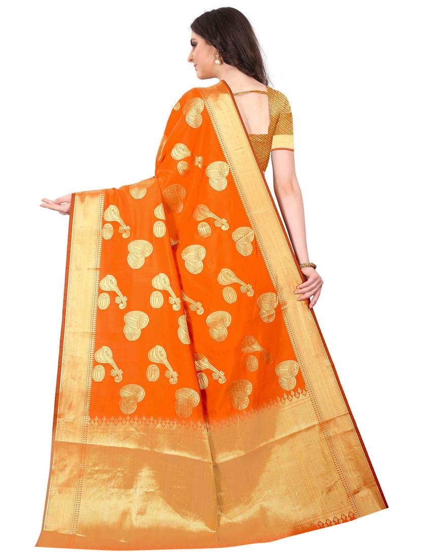 jacquard kanjivaram saree with blouse - 17558170 - Zoom Image - 2