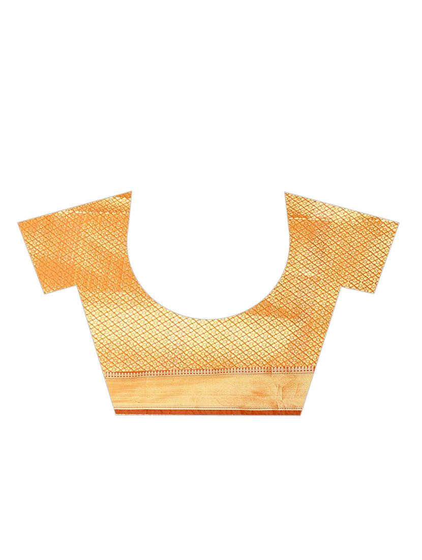 jacquard kanjivaram saree with blouse - 17558170 - Zoom Image - 4