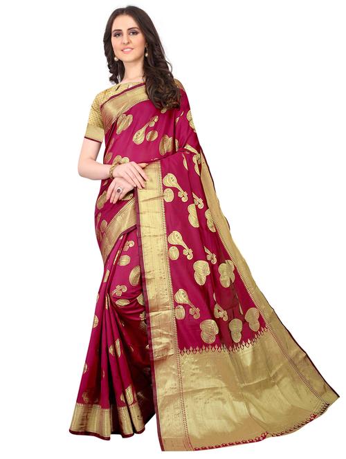 jacquard kanjivaram saree with blouse - 17558171 - Standard Image - 1