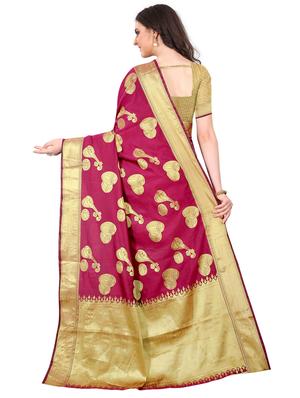 jacquard kanjivaram saree with blouse - 17558171 - Standard Image - 2