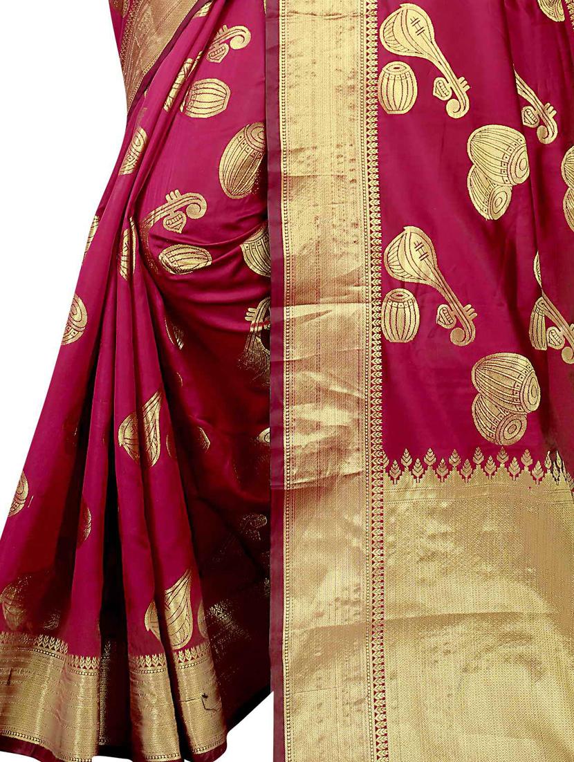 jacquard kanjivaram saree with blouse - 17558171 - Zoom Image - 3