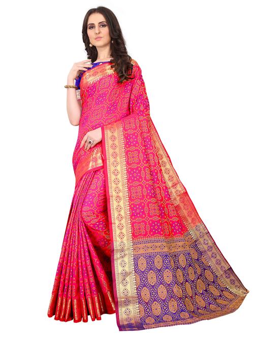 jacquard kanjivaram saree with blouse - 17558172 - Standard Image - 1