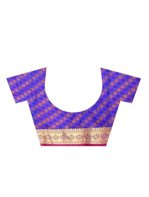 jacquard kanjivaram saree with blouse - 17558172 - Standard Image - 4