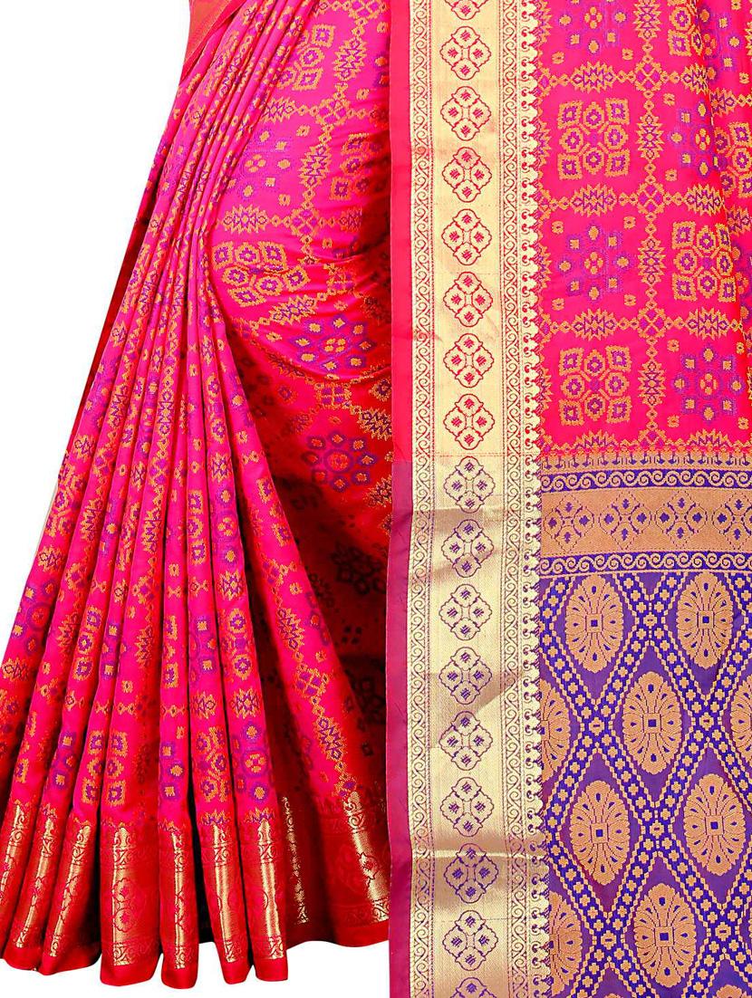 jacquard kanjivaram saree with blouse - 17558172 - Zoom Image - 3